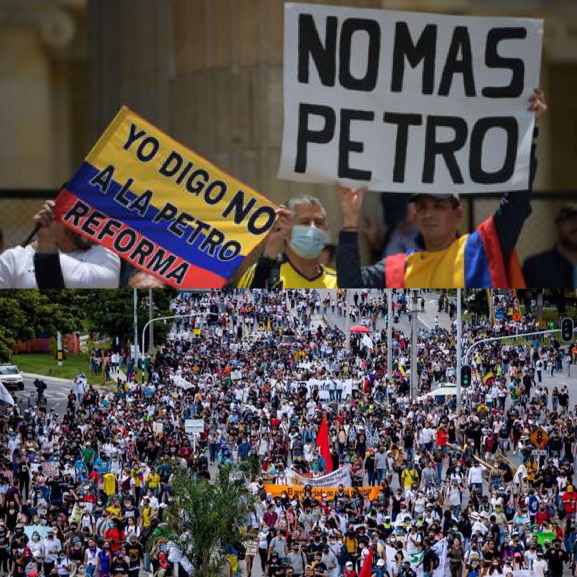 Gran Marcha Nacional Pide La Renuncia Del Presidente Gustavo Petro Y